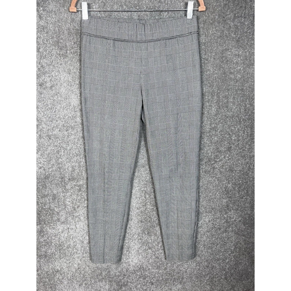 Talbots Skinny Ankle Dress Pants Womens Size 2 Black White Houndstooth Pull On